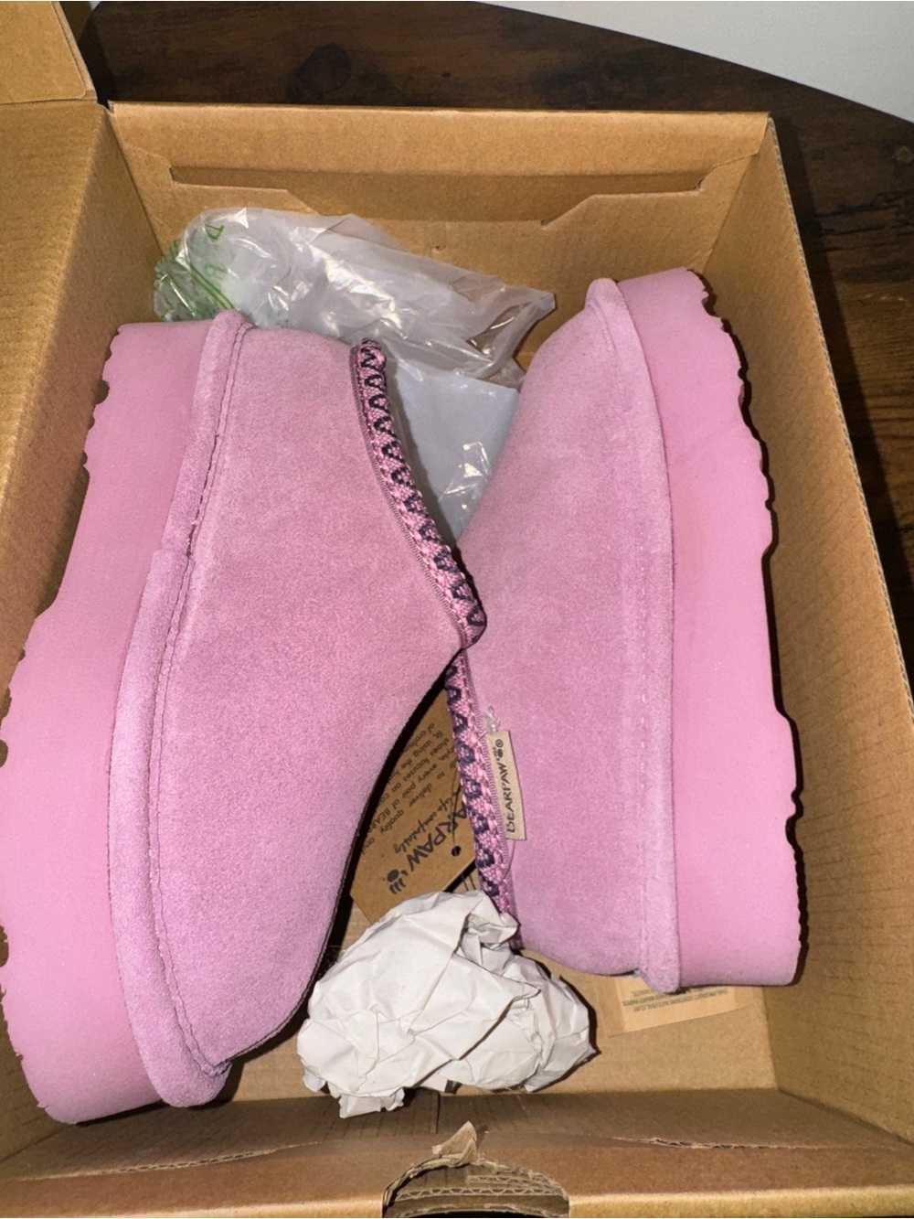 Bearpaw kids slip on boots sz 1 - Picture 4 of 4